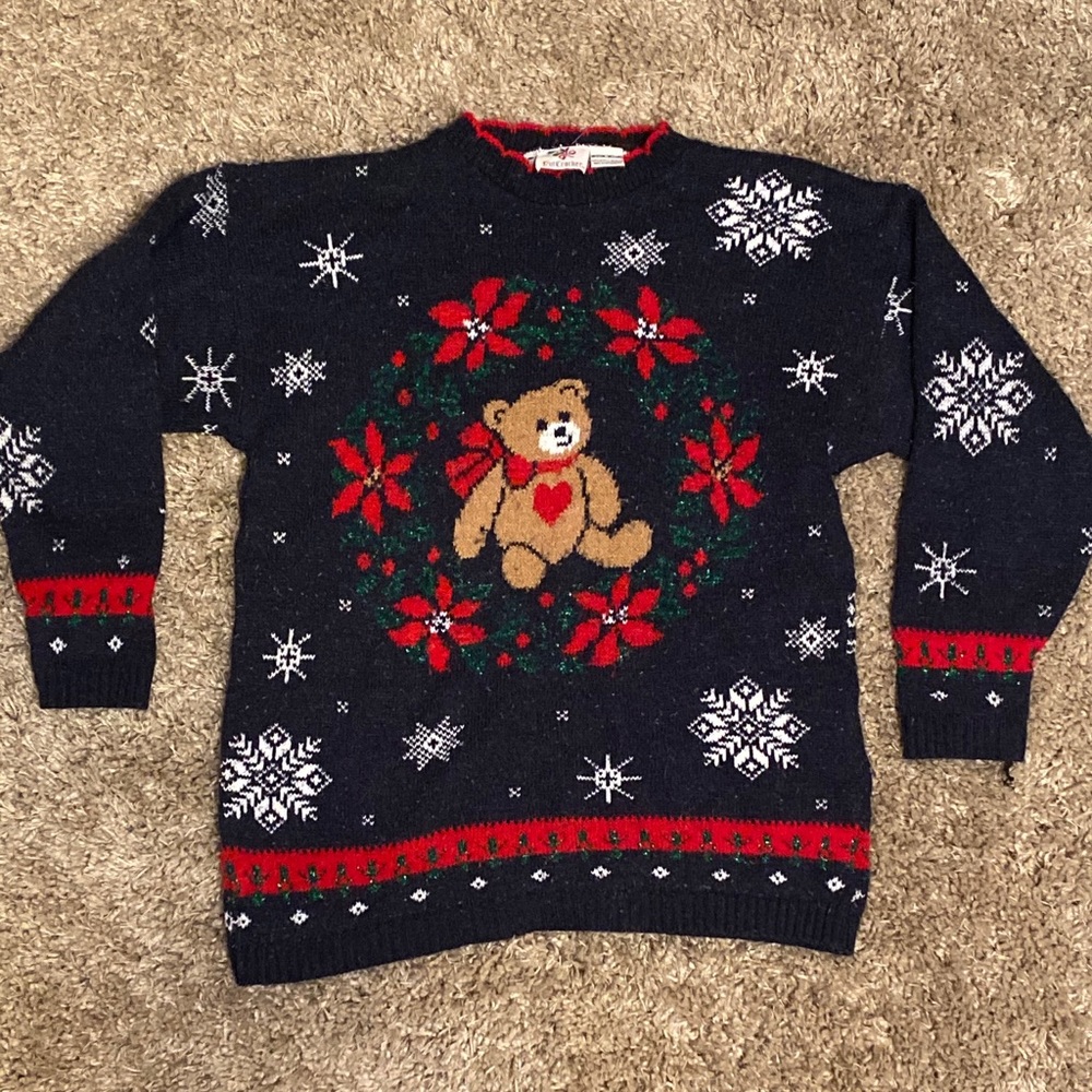 Vintage Teddy Bear Ugly Christmas sweater